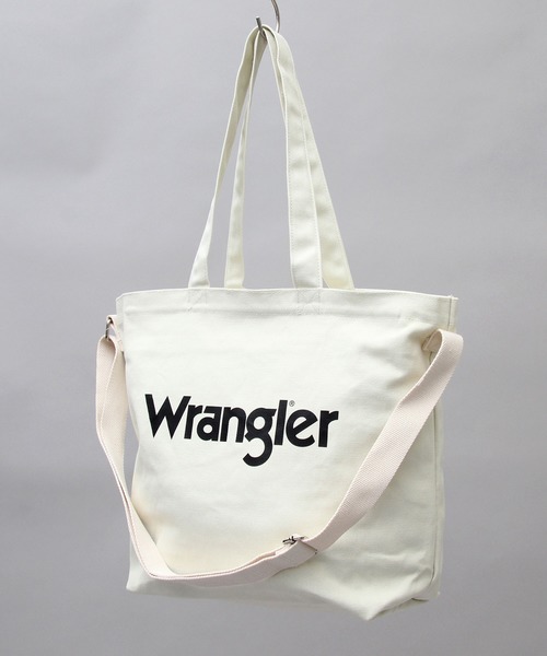 Wrangler（ラングラー）の「【 Wrangler / ラングラー 】 2WAY キャンバス ショルダー トートバッグ / シンプルロゴ（トートバッグ・メンズ・ホワイト/ブラック/カーキ・FREE）」の6枚目の写真