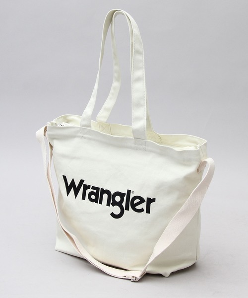 Wrangler（ラングラー）の「【 Wrangler / ラングラー 】 2WAY キャンバス ショルダー トートバッグ / シンプルロゴ（トートバッグ・メンズ・ホワイト/ブラック/カーキ・FREE）」の7枚目の写真