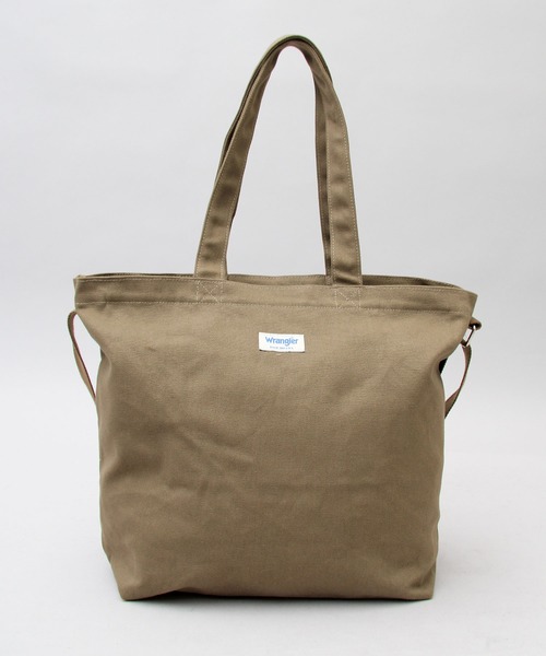 Wrangler（ラングラー）の「【 Wrangler / ラングラー 】 2WAY キャンバス ショルダー トートバッグ / シンプルロゴ（トートバッグ・メンズ・ホワイト/ブラック/カーキ・FREE）」の11枚目の写真