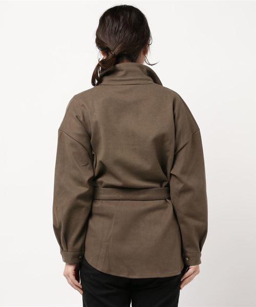 fifth(フィフス)の「ベルト付CPOシャツジャケット(ライダースジャケット・レディース・ベージュ/カーキ・MEDIUM)」の17枚目の写真