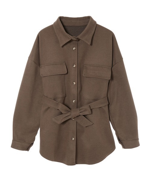 fifth(フィフス)の「ベルト付CPOシャツジャケット(ライダースジャケット・レディース・ベージュ/カーキ・MEDIUM)」の4枚目の写真