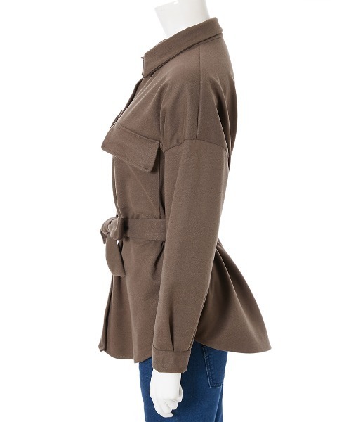 fifth(フィフス)の「ベルト付CPOシャツジャケット(ライダースジャケット・レディース・ベージュ/カーキ・MEDIUM)」の6枚目の写真