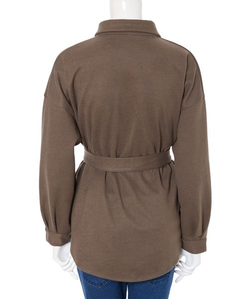 fifth(フィフス)の「ベルト付CPOシャツジャケット(ライダースジャケット・レディース・ベージュ/カーキ・MEDIUM)」の7枚目の写真