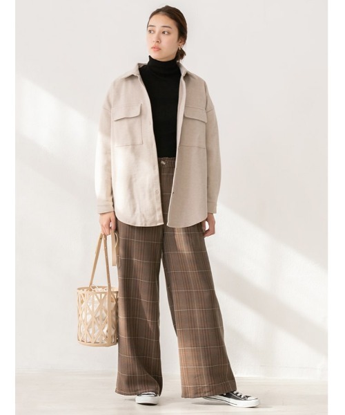 fifth(フィフス)の「ベルト付CPOシャツジャケット(ライダースジャケット・レディース・ベージュ/カーキ・MEDIUM)」の14枚目の写真