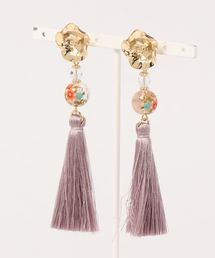【倭物やカヤ】桔梗和玉タッセルピアス