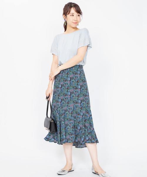 JETSET SOLO PLUS （ジェットセットソロプラス）の「2WAY デザインTシャツ（Tシャツ/カットソー・レディース・ブラック/オフホワイト/ブルーグレー・FREE）」の8枚目の写真