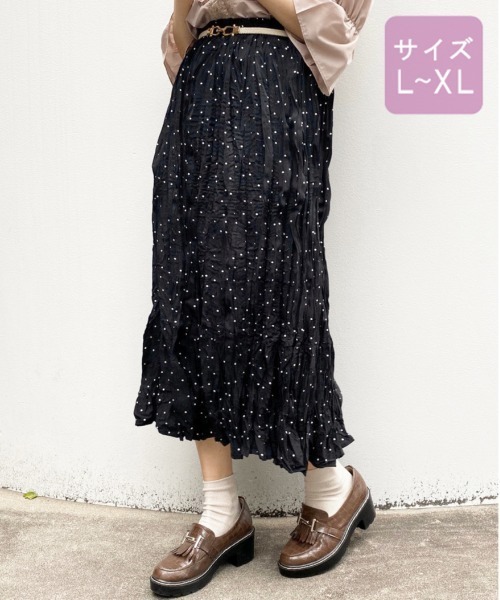 Apres Jour アプレジュール の 大きいサイズ 花柄クリンクルスカート Zozotown限定アイテム スカート Wear