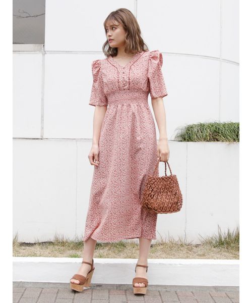 dazzlin（ダズリン）の「パワショルスモールフラワーワンピース（ワンピース・レディース・ブラック/レッド・SMALL/MEDIUM）」の9枚目の写真