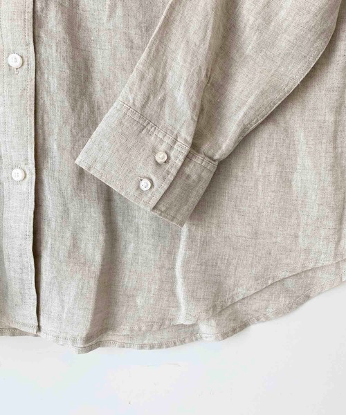 AMERICAN HOLIC(アメリカンホリック)の「ピュアリネンドロップショルダーシャツ*(シャツ/ブラウス・レディース・ネイビー/オフホワイト/サックスブルー/その他5/ストライプ/ライトベージュ/ホワイト系その他7/ブルー系その他6・M/L)」の9枚目の写真