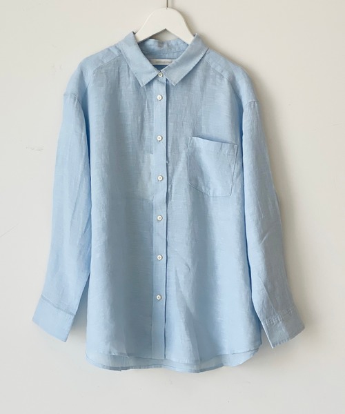 AMERICAN HOLIC(アメリカンホリック)の「ピュアリネンドロップショルダーシャツ*(シャツ/ブラウス・レディース・ネイビー/オフホワイト/サックスブルー/その他5/ストライプ/ライトベージュ/ホワイト系その他7/ブルー系その他6・M/L)」の14枚目の写真