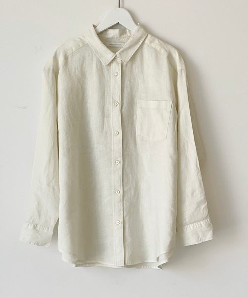 AMERICAN HOLIC(アメリカンホリック)の「ピュアリネンドロップショルダーシャツ*(シャツ/ブラウス・レディース・ネイビー/オフホワイト/サックスブルー/その他5/ストライプ/ライトベージュ/ホワイト系その他7/ブルー系その他6・M/L)」の13枚目の写真