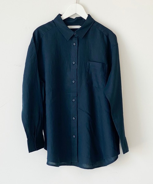 AMERICAN HOLIC(アメリカンホリック)の「ピュアリネンドロップショルダーシャツ*(シャツ/ブラウス・レディース・ネイビー/オフホワイト/サックスブルー/その他5/ストライプ/ライトベージュ/ホワイト系その他7/ブルー系その他6・M/L)」の11枚目の写真