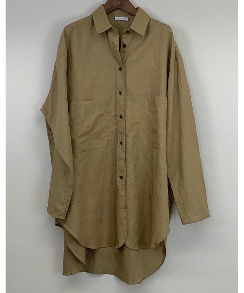 ulu(ウル)の「original Linen oversize shirt(シャツ/ブラウス・レディース・ホワイト/カーキ・FREE)」の10枚目の写真