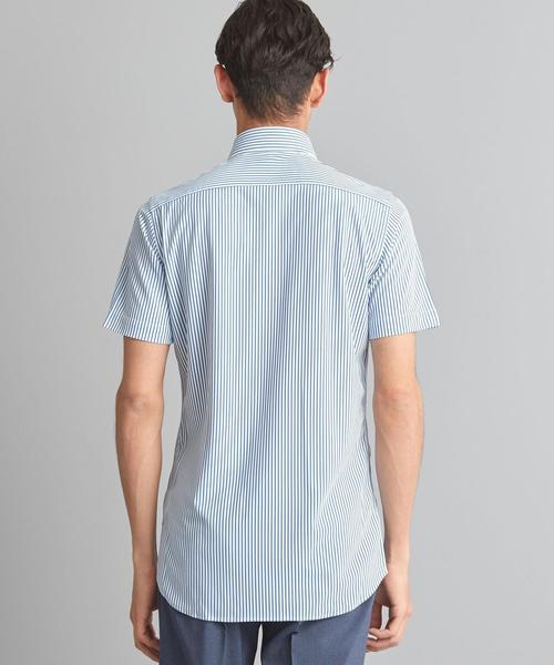 WORK TRIP OUTFITS GREEN LABEL RELAXING（ワークトリップアウトフィッツグリーンレーベル リラクシング）の「【WORK TRIP OUTFITS】WTO トリコット カッタウェイ ロンスト 半袖＜スリムフィット＞（シャツ/ブラウス・メンズ・コバルトブルー/ライトブルー・LARGE/X-LARGE/SMALL/MEDIUM）」の8枚目の写真