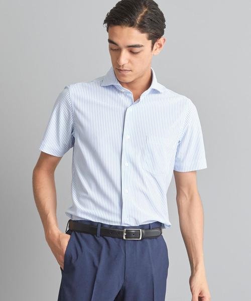 WORK TRIP OUTFITS GREEN LABEL RELAXING（ワークトリップアウトフィッツグリーンレーベル リラクシング）の「【WORK TRIP OUTFITS】WTO トリコット カッタウェイ ロンスト 半袖＜スリムフィット＞（シャツ/ブラウス・メンズ・コバルトブルー/ライトブルー・LARGE/X-LARGE/SMALL/MEDIUM）」の12枚目の写真