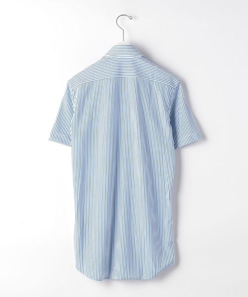 WORK TRIP OUTFITS GREEN LABEL RELAXING（ワークトリップアウトフィッツグリーンレーベル リラクシング）の「【WORK TRIP OUTFITS】WTO トリコット カッタウェイ ロンスト 半袖＜スリムフィット＞（シャツ/ブラウス・メンズ・コバルトブルー/ライトブルー・LARGE/X-LARGE/SMALL/MEDIUM）」の10枚目の写真
