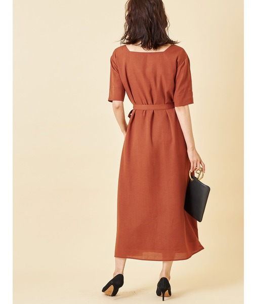 &. NOSTALGIA（アンドドットノスタルジア）の「スクエアネックボタンデザインワンピース（ワンピース・レディース・カーキ/ブラウン・FREE）」の10枚目の写真