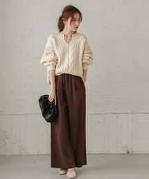 ウエストゴムコーデュロイワイドパンツ