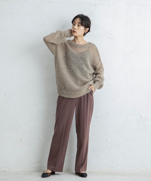 CIENA(シエナ)の「【CIENA】美シルエット センタープレスハイウエストスラックス(スラックス・レディース・レンガ/チャコールグレー/ブラック・FREE)」の5枚目の写真