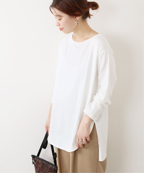 JOURNAL STANDARD（ジャーナルスタンダード）の「プレミアムコットンNEWラウンドヘムロングスリーブTシャツ◆2（Tシャツ/カットソー・レディース・ホワイト・FREE）」の8枚目の写真