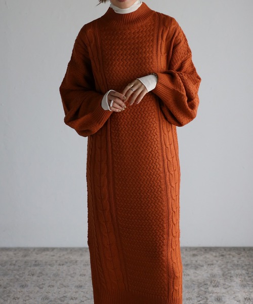 セール】【Fizz/フィズ】 ボリュームスリーブ ハイネックケーブル