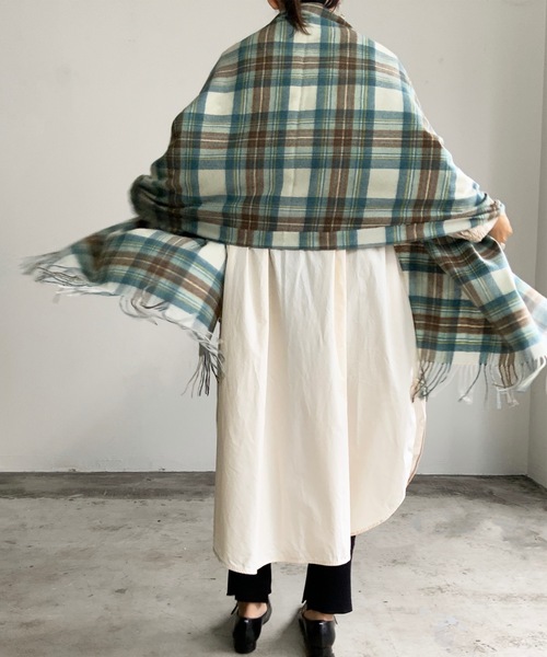 Nostalgic Garage Cashemere カシミヤ100 Garage ノスタルジックガレー のストール ショール Nostalgic Stoll Tartan Chack チェック大判ストール Ng 105 を購入できます Common カシミヤ100 Nostalgic Garage ノスタルジックガレー のファッション タータン