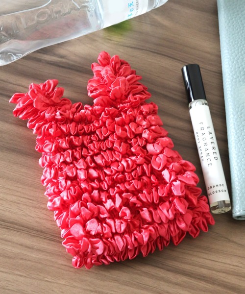 florist（フローリスト）の「簡単！畳まないくしゅくしゅラッフルエコバッグ（エコバッグ/サブバッグ・レディース・ブラック/ネイビー/シルバー/ゴールド/その他2/ワインレッド/ピンク/グリーン/パープル/ミント/イエロー/ブルーグリーン/ブルー/クリーム/レッド/シャンパン・M）」の12枚目の写真