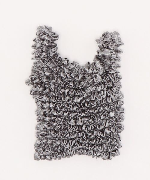 florist（フローリスト）の「簡単！畳まないくしゅくしゅラッフルエコバッグ（エコバッグ/サブバッグ・レディース・ブラック/ネイビー/シルバー/ゴールド/その他2/ワインレッド/ピンク/グリーン/パープル/ミント/イエロー/ブルーグリーン/ブルー/クリーム/レッド/シャンパン・M）」の21枚目の写真