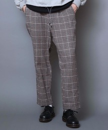 【KANGOL/カンゴール】ツイードパンツ チェックパンツ ワイドパンツ テーパードシルエット ウエストゴム仕様