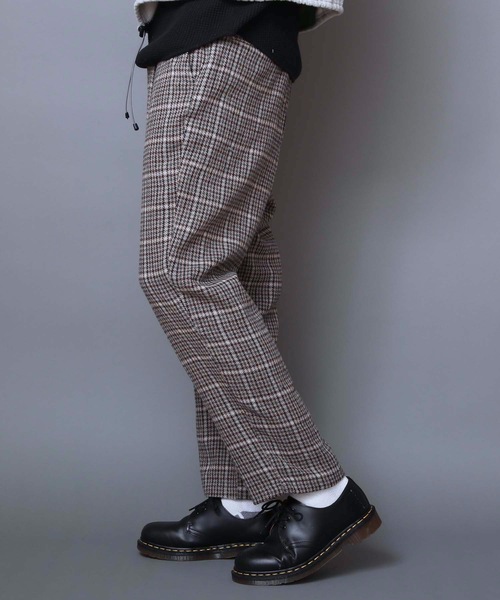 KANGOL(カンゴール)の「【KANGOL/カンゴール】ツイードパンツ チェックパンツ ワイドパンツ テーパードシルエット ウエストゴム仕様(その他パンツ・メンズ・ベージュ/グレー・MEDIUM/LARGE/X-LARGE)」の9枚目の写真
