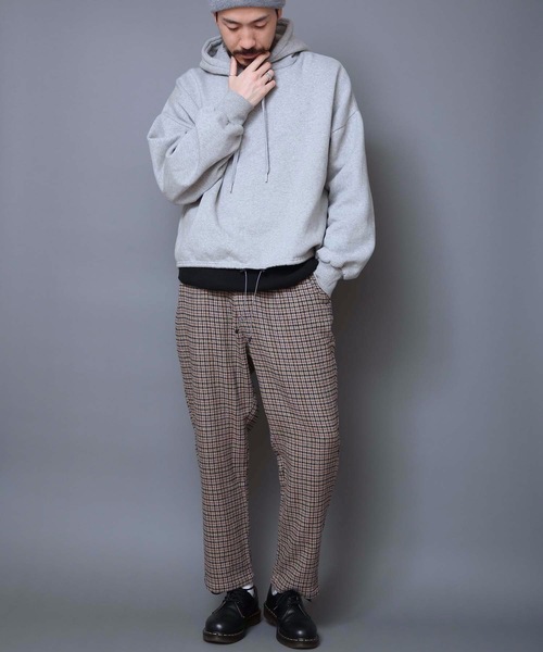 KANGOL(カンゴール)の「【KANGOL/カンゴール】ツイードパンツ チェックパンツ ワイドパンツ テーパードシルエット ウエストゴム仕様(その他パンツ・メンズ・ベージュ/グレー・MEDIUM/LARGE/X-LARGE)」の6枚目の写真