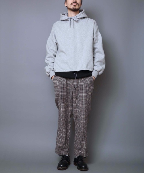 KANGOL(カンゴール)の「【KANGOL/カンゴール】ツイードパンツ チェックパンツ ワイドパンツ テーパードシルエット ウエストゴム仕様(その他パンツ・メンズ・ベージュ/グレー・MEDIUM/LARGE/X-LARGE)」の4枚目の写真