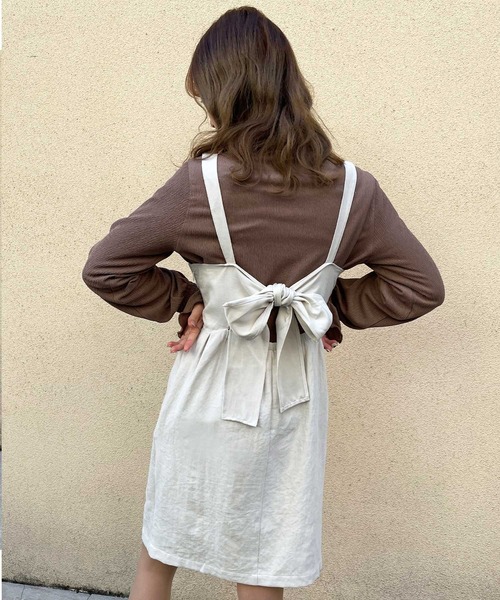 frunco(フランコ)の「ショート丈バックリボンOP(ワンピース・レディース・アイボリー/ブラウン/ブラック・FREE)」の21枚目の写真