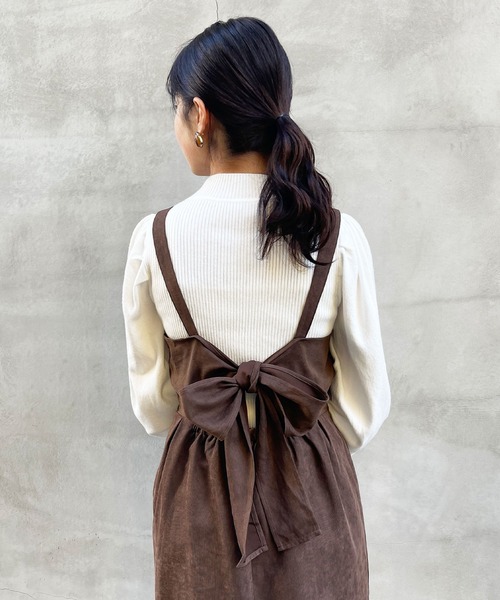 frunco(フランコ)の「ショート丈バックリボンOP(ワンピース・レディース・アイボリー/ブラウン/ブラック・FREE)」の8枚目の写真