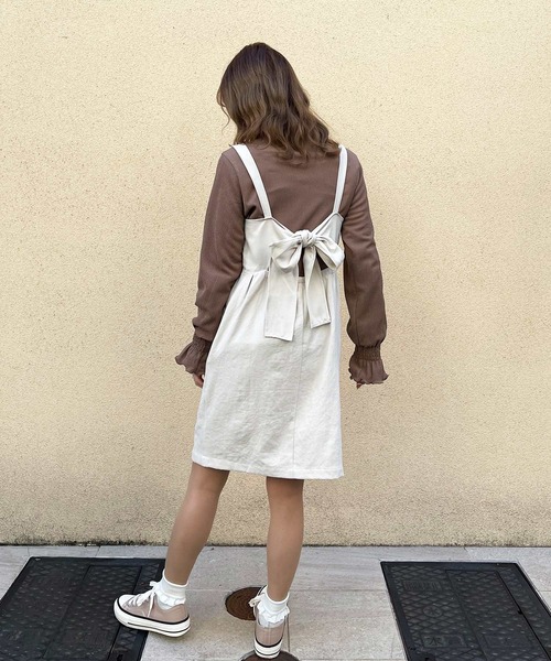 frunco(フランコ)の「ショート丈バックリボンOP(ワンピース・レディース・アイボリー/ブラウン/ブラック・FREE)」の22枚目の写真