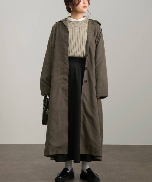 Ambre Neige（アンブルネージュ）の「ルーズステンカラーコート／【WEB/EC限定商品】（ステンカラーコート・レディース・チャコールグレー/ベージュ・FREE）」の3枚目の写真