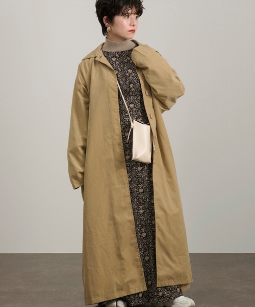 Ambre Neige（アンブルネージュ）の「ルーズステンカラーコート／【WEB/EC限定商品】（ステンカラーコート・レディース・チャコールグレー/ベージュ・FREE）」の4枚目の写真