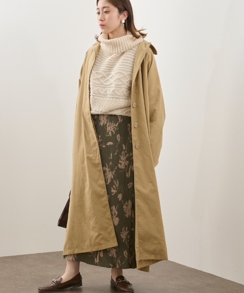 Ambre Neige（アンブルネージュ）の「ルーズステンカラーコート／【WEB/EC限定商品】（ステンカラーコート・レディース・チャコールグレー/ベージュ・FREE）」の19枚目の写真