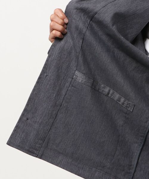 CIAOPANIC TYPY(チャオパニックティピー)の「リネン混ワークジャケット(セットアップ対応)(テーラードジャケット・メンズ・チャコールグレー/オリーブ・S/M/L)」の9枚目の写真