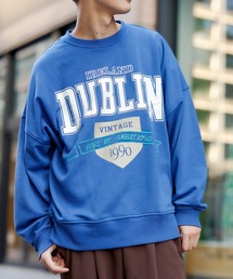 ライト裏毛 カレッジ ロゴ ルーズシルエット トレーナー 【DUBLIN】