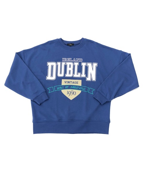 Beno（ビーノ）の「ライト裏毛 カレッジ ロゴ ルーズシルエット トレーナー 【DUBLIN】（スウェット・メンズ・オフホワイト/スモークピンク/ブルー・M/L）」の10枚目の写真