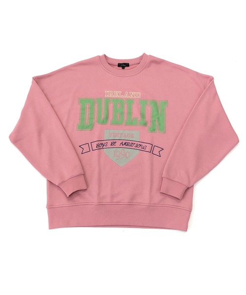 Beno（ビーノ）の「ライト裏毛 カレッジ ロゴ ルーズシルエット トレーナー 【DUBLIN】（スウェット・メンズ・オフホワイト/スモークピンク/ブルー・M/L）」の8枚目の写真