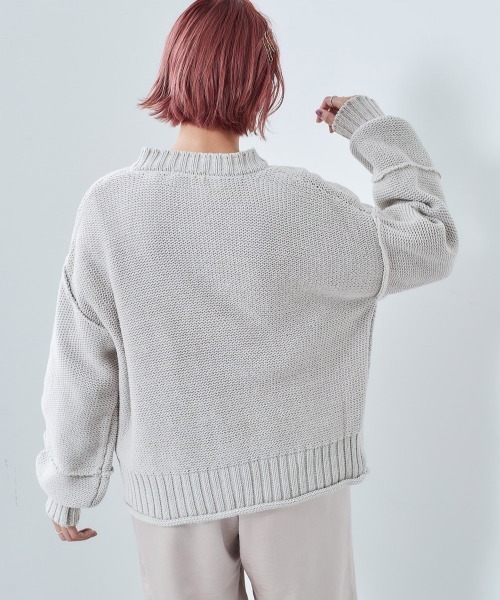 cepo（セポ）の「アウトリンキングショートカーデ（カーディガン/ボレロ・レディース・グレー/オフホワイト/サックスブルー・M）」の15枚目の写真