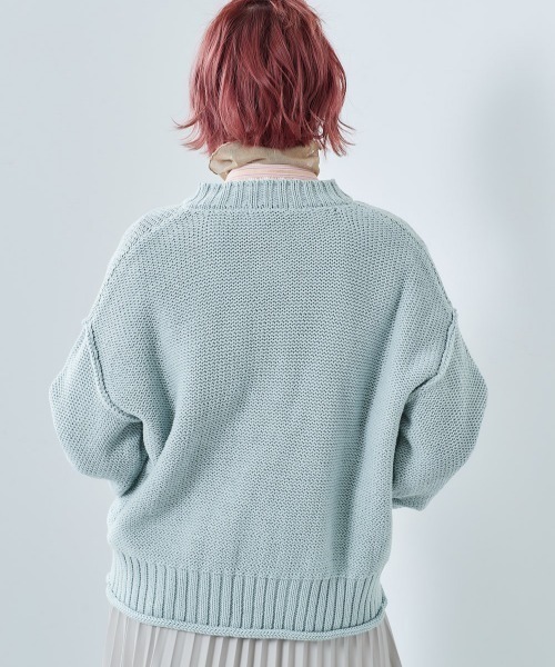 cepo（セポ）の「アウトリンキングショートカーデ（カーディガン/ボレロ・レディース・グレー/オフホワイト/サックスブルー・M）」の7枚目の写真