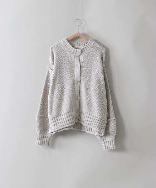cepo（セポ）の「アウトリンキングショートカーデ（カーディガン/ボレロ・レディース・グレー/オフホワイト/サックスブルー・M）」の11枚目の写真