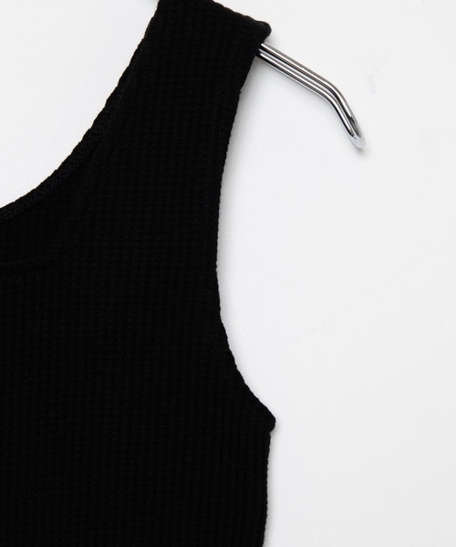 WEGO（ウィゴー）の「WEGO/ワッフルフロントボタンタンクトップ（タンクトップ・レディース・ブラック/アイボリー/グリーン系その他/ライム/オレンジ・FREE）」の9枚目の写真