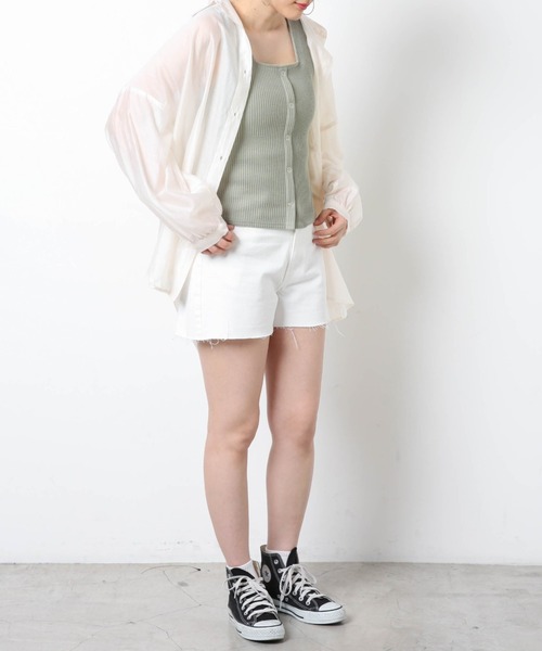 WEGO（ウィゴー）の「WEGO/ワッフルフロントボタンタンクトップ（タンクトップ・レディース・ブラック/アイボリー/グリーン系その他/ライム/オレンジ・FREE）」の16枚目の写真