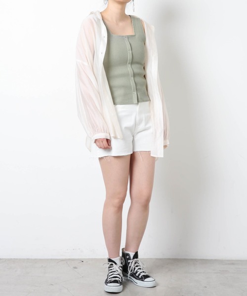 WEGO（ウィゴー）の「WEGO/ワッフルフロントボタンタンクトップ（タンクトップ・レディース・ブラック/アイボリー/グリーン系その他/ライム/オレンジ・FREE）」の17枚目の写真