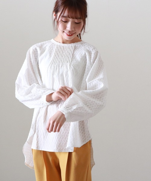Cheek(チーク)の「コットンドビーバックリボンチュニック(シャツ/ブラウス・レディース・ホワイト/ブラック・FREE)」の8枚目の写真