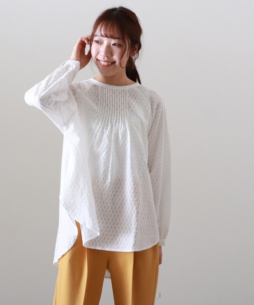 Cheek(チーク)の「コットンドビーバックリボンチュニック(シャツ/ブラウス・レディース・ホワイト/ブラック・FREE)」の12枚目の写真